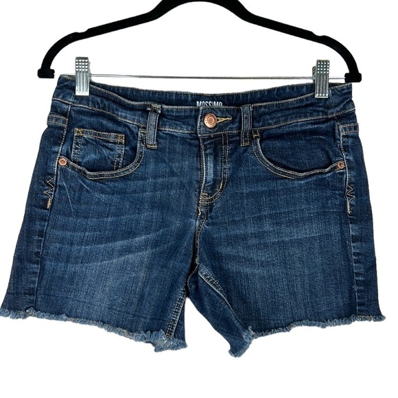 Mossimo Dark Wash Denim Raw Hem Jean Shorts Size 11 - Picture 1 of 4